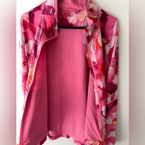 Athleta Full Zip Run with it Painted Energy Coral Plus Size Jacket - 1X - Picture 9 of 13